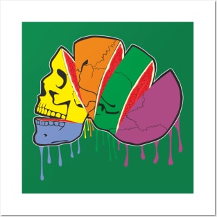 The colored skull is a strange fruit Posters and Art